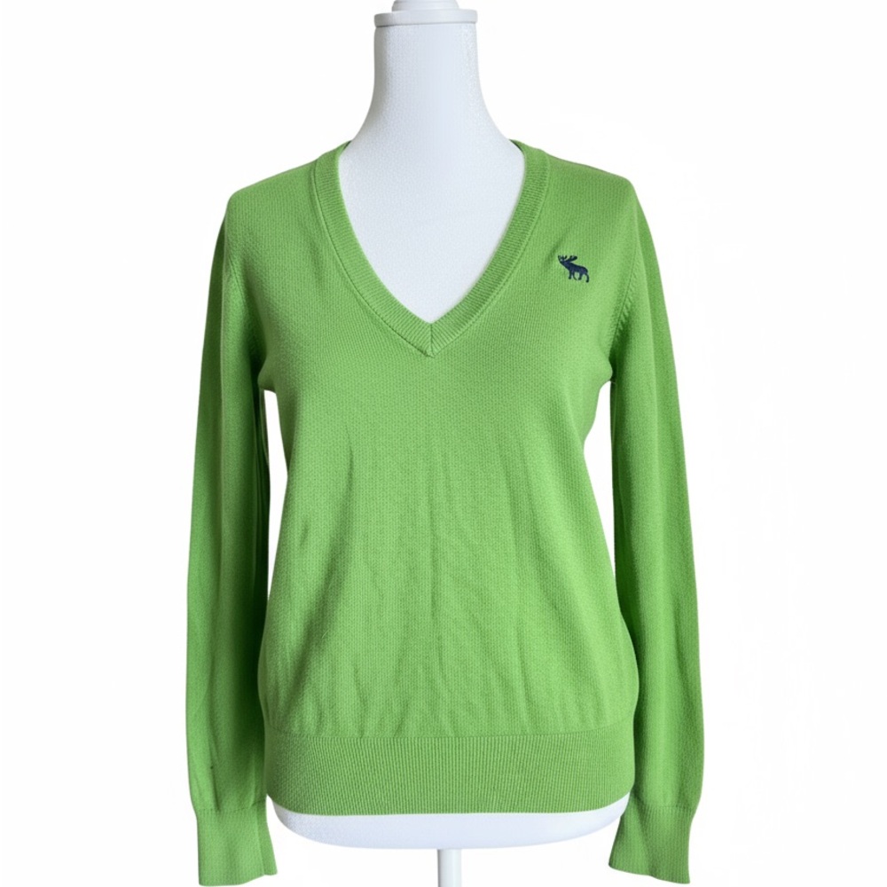 Abercrombie & Fitch Lime V-Neck Sweater